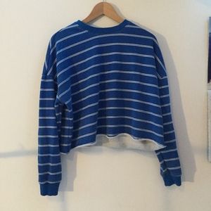 Garage blue striped long sleeve shirt
